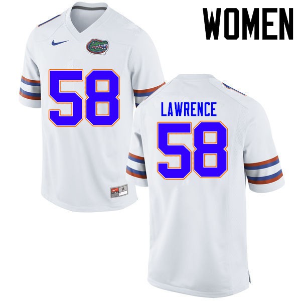 Florida Gators Women #58 Jahim Lawrence College Football Jerseys White